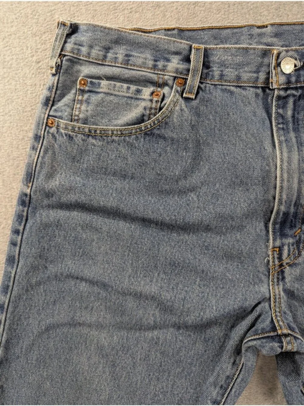 Levis 517 Jeans Mens 38x31 Blue Medium Wash Slim Bootcut Mid Rise Denim Zip Fly